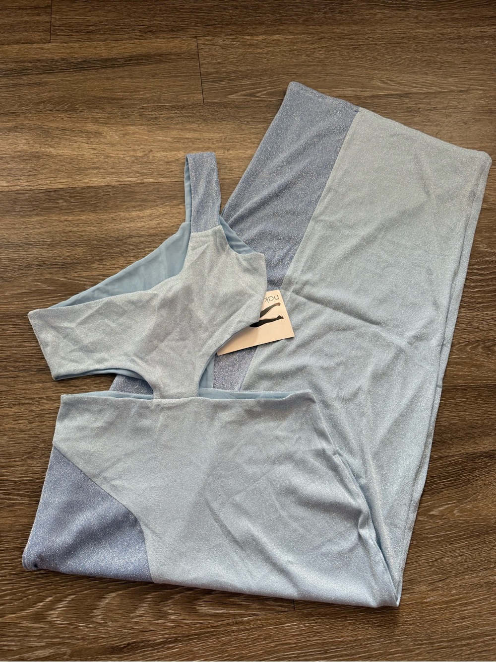One-Shoulder Cutout Maxi Dress in Light Blue - Picture 6 of 6